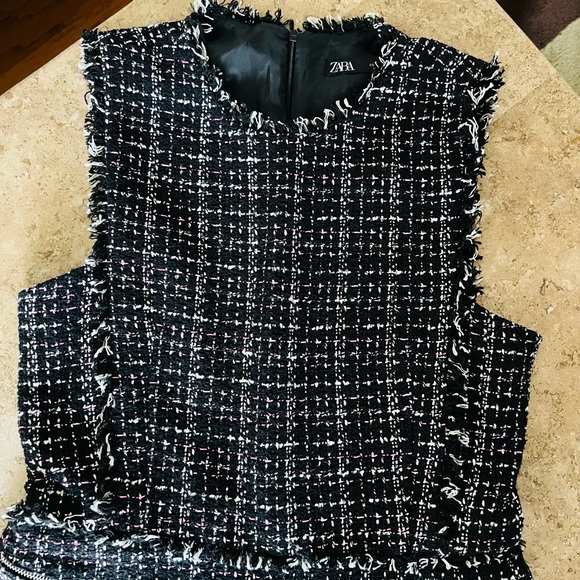 NWOT Zara Tweed Pinafore Jumpsuit Romper Blogger/ Influencer Must Have! Size L - Picture 9 of 14